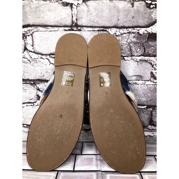 Madewell The Skyler Blue Tie Dye Leather Casual Flat Sandals Women Sz 8M US/39EU - Picture 11 of 16
